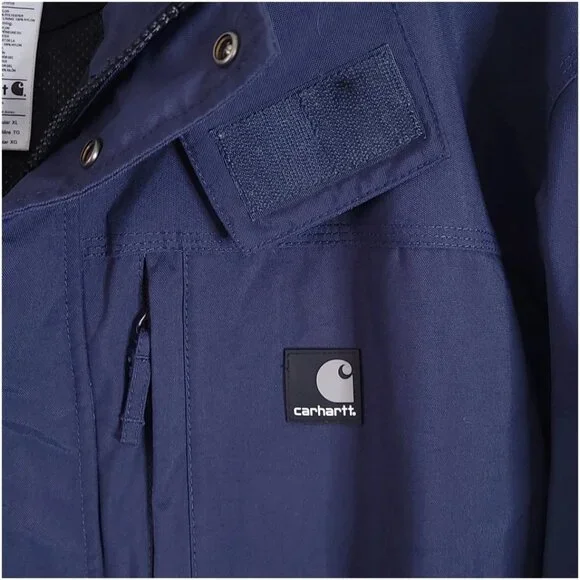 CARHARTT XL Blue Shoreline Waterproof Jacket C72 BLS Full Zip Hooded Mesh Lined - Picture 5 of 14
